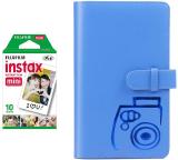 FUJIFILM Instax Mini 10x1 Sheets Instant Film with Cobalt blue Album 96 Sheets Film Roll (Yes 800 ISO Pack of 1)