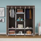 FurniGully 6+2 Shelves Portable 88130 PP Collapsible Wardrobe (Finish Color - Brown, DIY(Do-It-Yourself))