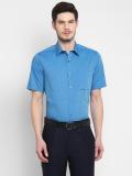 TURTLE Men Solid Formal Blue Shirt