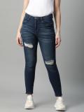 Mast & Harbour Skinny Women Dark Blue Jeans