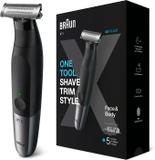 Braun Series XT5 Beard Trimmer, Shaver and Electric Razor for Men, Body Grooming Kit for Manscaping, Durable One Blade, One Tool for Stubble, Hair, Groin, Underarms, XT5100 Trimmer 45 min  Runtime 5 Length Settings (Black)