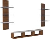 Furnifry Wall Mounted TV Stand for Home/TV Cabinet for Wall/Wooden Wall Shelf TV Unit/ Engineered Wood TV Entertainment Unit (Finish Color - Walnut & White, DIY(Do-It-Yourself))