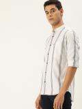 Mr Bowerbird Men Striped Casual White Shirt