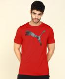 PUMA Printed Men Round Neck Red T-Shirt