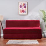 Solis Primus-comfort for all 5X6 size for 3 Person- MOLFINO Fabric Washable Cover Maroon 3 Seater Double Fold Out Sofa Cum Bed (Finish Color - Maroon Delivery Condition - Pre-assembled)