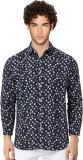 JACK & JONES Men Printed Casual Blue Shirt