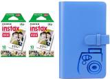 FUJIFILM Instax Mini 10x2 Sheets Instant Film with Cobalt Blue Album 96 Sheets Film Roll (Yes 800 ISO Pack of 2)