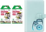 FUJIFILM Instax Mini 10x2 Sheets Instant Film with Ice Blue Album 96 Sheets Film Roll (Yes 800 ISO Pack of 2)