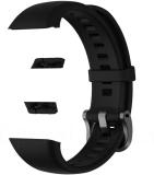 J'TTON Replacement Silicon Strap for Honor Band 6 & Huawei Band 6 (Plain Black) Smart Band Strap (Black)