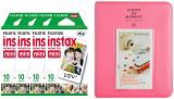 FUJIFILM Instax Mini 10x4 Sheets Instant Film with Flamingo Pink time Album 128 Sheets Film Roll (Yes 800 ISO Pack of 4)