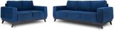 Wakefit Barcelona Fabric 3 + 2 Sofa Set (Cobalt Blue, Pre-assembled)