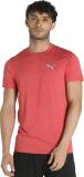 PUMA Solid Men Round Neck Red T-Shirt