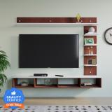 CuteKitchen CK ET 66 Lakshman TV unit Engineered Wood TV Entertainment Unit (Finish Color - Rosewalnut and frosty white, DIY(Do-It-Yourself))