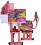 TOBY Kids Study Table and Chair /Baby Desk, Height Adjustable Pink MDF Metal Desk Chair (Finish Color - Pink, DIY(Do-It-Yourself))