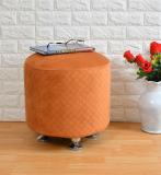 Homeaccex Metal Pouf (Finish Color - Orange, Pre Assembled)