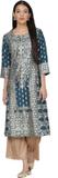 BIBA Women Printed Straight Kurta (Dark Blue)