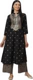 BIBA Women Printed Straight Kurta (Black)