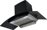 WONDERCHEF Ultima Curve Chimney 90 cm/ With Auto-Clean Function Wall and Ceiling Mounted Black 1200 CMH Chimney