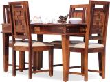 ROYAL FINISH Nivora Dining Set,Cushion Chairs,Premium Polish,Compact Table Solid Wood 4 Seater Dining Set (Finish Color -Natural Honey Oak, DIY(Do-It-Yourself))