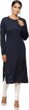 BIBA Women Solid Straight Kurta (Blue)