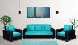 Urban Daily Lotus Five Seater Fabric 3 + 1 + 1 Sofa Set (Blue, DIY(Do-It-Yourself))