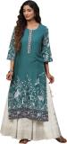 BIBA Women Printed Straight Kurta (Green)