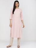 Vishudh Women Printed Straight Kurta (Pink)