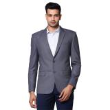 PARK AVENUE Solid Single Breasted Formal Men Blazer (Grey)