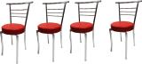 SOMRAJ Leatherette Dining Chair (Set of 4, Finish Color - red)