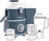 HAVELLS Vitonica 500 W Juicer Mixer Grinder (Vitonica | 3 Jars | White - Light Blue)