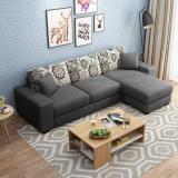 FURNY Berlando RHS L Shape Fabric 4 Seater  Sofa (Finish Color - Dark Grey, Pre-assembled)