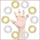 Acs AG ACS Sujok Ring meridians point pressure withFinger Massage for metal ring silver 5 & golden 5 set of 10 Massager (Gold)