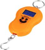 Kelo 50kg New Classic Digital Heavy Duty Luggage Weigh MAchine Portable with LED display hook type Weighing Scale Smiely - with Batteries /112/KKe Weighing Scale (Orange)