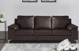 CasaStyle Chicago Leatherette 3 Seater  Sofa (Finish Color - Brown, DIY(Do-It-Yourself))