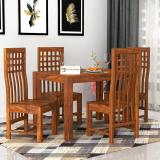 Kendalwood Furniture Premium Dining Room Furniture Wooden Dining Table with 4 Chairs Solid Wood 4 Seater Dining Set (Finish Color -Honey Finish, DIY(Do-It-Yourself))