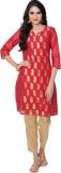 BIBA Women Paisley A-line Kurta (Red)