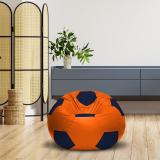 SHIRA 24 XXL ( Filled ) Soccerati Football Bean Bag Sofa  With Bean Filling (Orange, Blue)