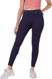 ONLY Ankle Length Western Wear Legging (Dark Blue, Solid)