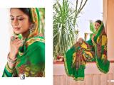 Ishin Printed Daily Wear Georgette Saree (Green)