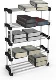 Trendy Cady Premium Metal Stackable and Durable Multipurpose Rack (Black) (5 Shelves) Metal Open Book Shelf (Finish Color - Black, DIY(Do-It-Yourself))