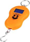 Qozent Suitcase Weighing Machine- Smiley Mini Digital Plastic and Metal Hanging Weighing Scale with LCD Display and Green Background Light 50 kg /20/AQae Weighing Scale (Multicolor)