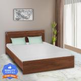 Delite Kom Treasure Engineered Wood Queen Bed (Finish Color - Acacia Dark, Delivery Condition - Knock Down)