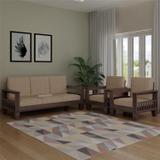 saamenia furnitures Solid Sheesham Solid Wood Five Seater Sofa For Living Room / Hotel / Office. Fabric 3 + 1 + 1 Sofa Set (Walnut Finish, DIY(Do-It-Yourself))