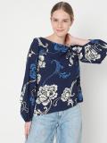 VERO MODA Casual Printed Women Dark Blue Top