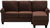 gnanitha Fabric 3 + 1 Sofa Set (BROWN, Pre-assembled)