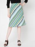 VERO MODA Striped Women Regular Green Skirt