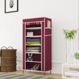 GTC Shoe Cabinet Rack Storage Organizer for Home PP Collapsible Wardrobe PP Collapsible Wardrobe (Finish Color - Maroon, DIY(Do-It-Yourself))