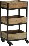 FLYWOOD Solid Wood Bar Trolley (Finish Color - Natural, DIY(Do-It-Yourself))