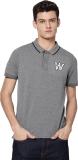 Wrangler Solid Men Polo Neck Grey T-Shirt