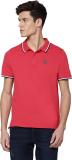 Wrangler Solid Men Polo Neck Red T-Shirt